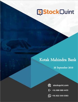 26 September 2019
Kotak Mahindra Bank
 