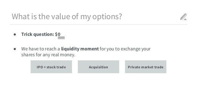 Stock options private company acquisition