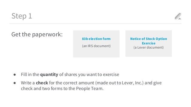 Stock options early exercise