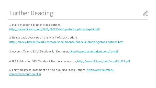 Section 83 b election non qualified stock options