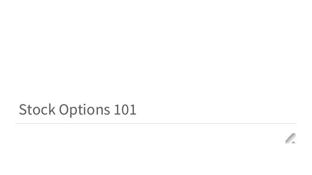 Stock options 101 pdf