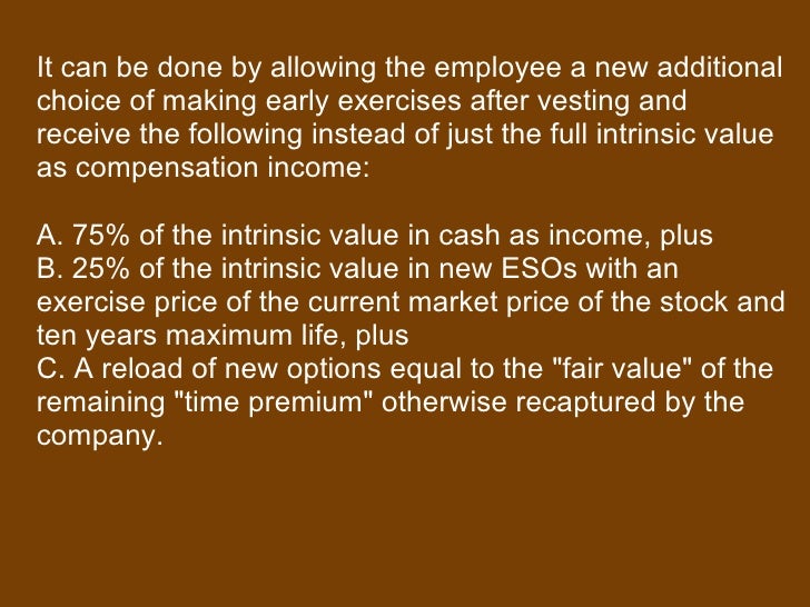 Cashing in employee stock options