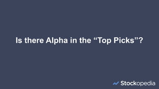 Is there Alpha in the “Top Picks”?
 