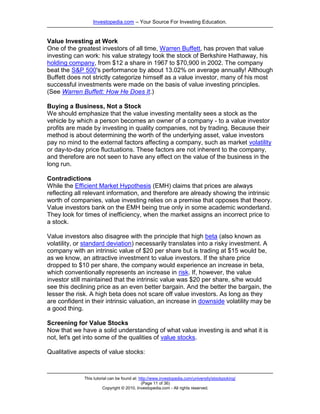 Stock Picking Strategies | PDF