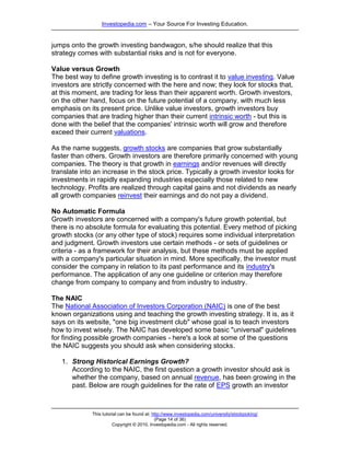 Stock Picking Strategies | PDF