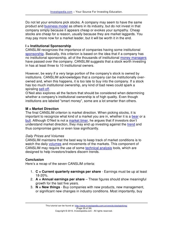 Stock Picking Strategies
