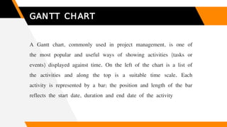 GANTT CHART
A Gantt chart, commonly used in project management, is one of
the most popular and useful ways of showing acti...