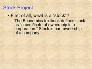 Stock Project Instructions | PPT