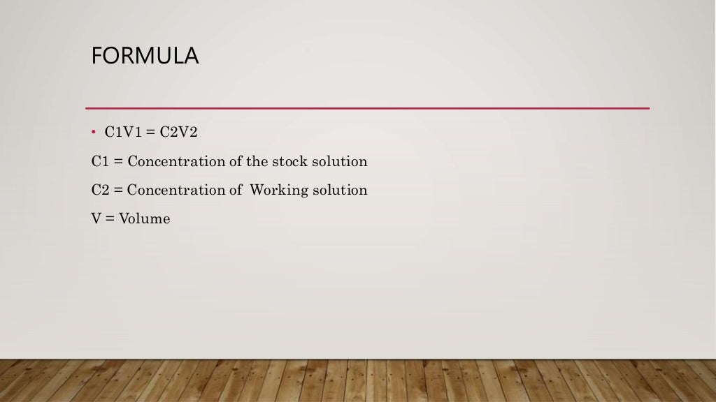 Stock solution calculation