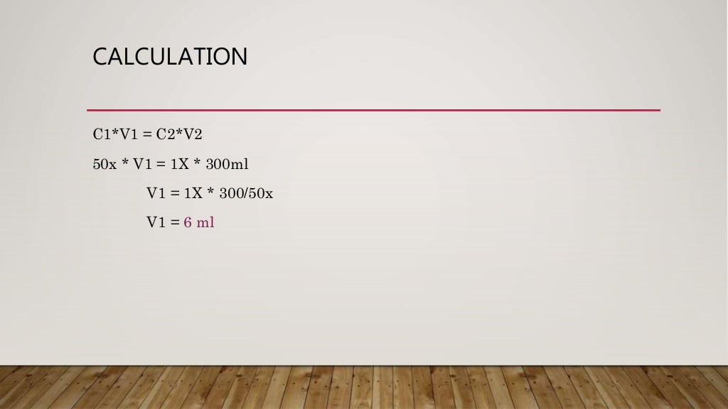 Stock solution calculation