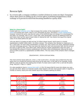Stock split | DOCX