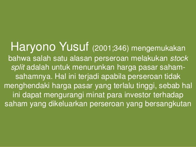 Opsi saham setelah stock split