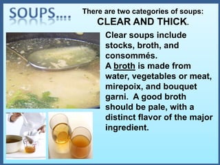 Stocks, soups and sauces