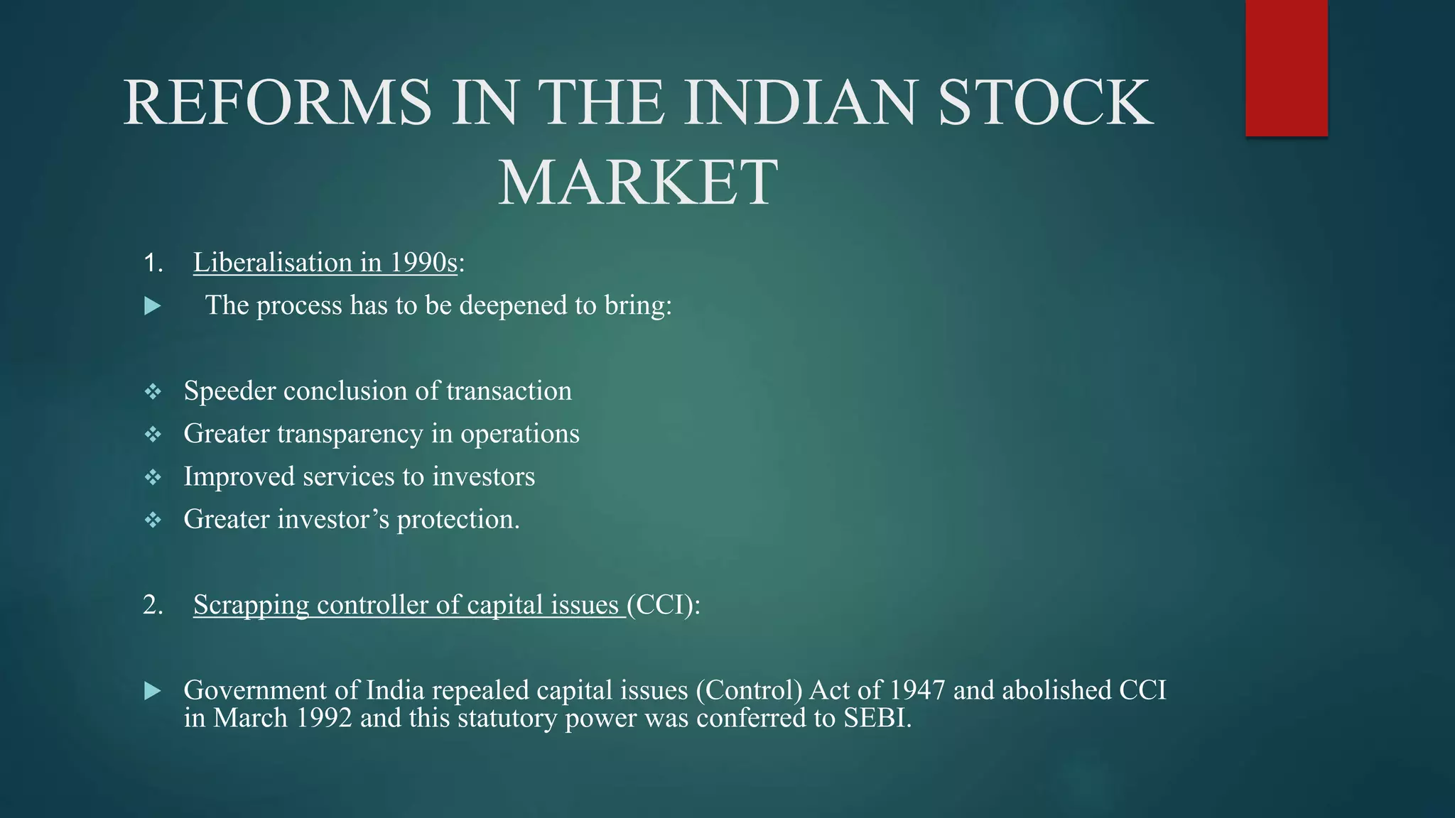 Development of Stock Market in India PPT
