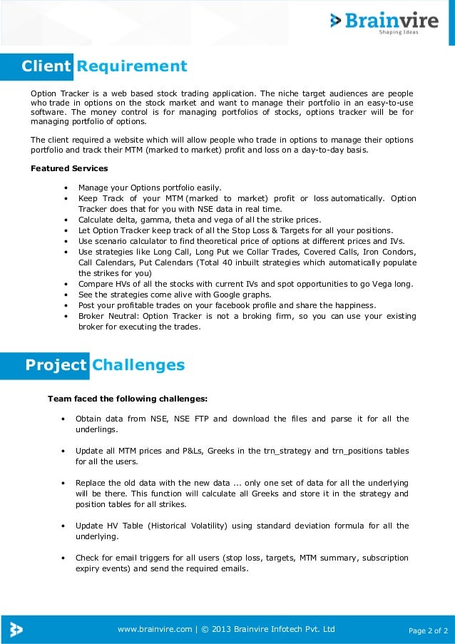 Stock options application