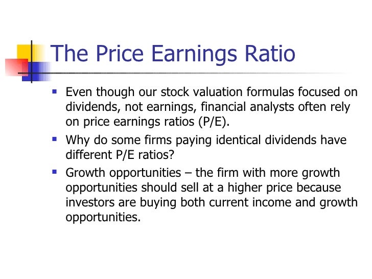stock valuation formulas