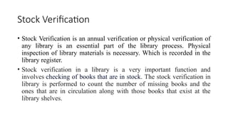 Stock Verification and method ,shelf list .pptx