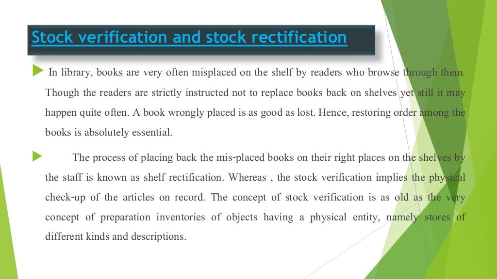 Stock verification PPt