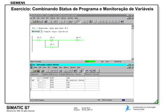 Data: 22.04.2014
Arquivo: STOE_06P.21
Siemens AG 1999. All rights reserved.
Conhecimento em Automação
Training CenterSIMATIC S7
Exercício: Combinando Status de Programa e Monitoração de Variáveis
 
