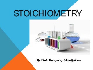 STOICHIOMETRY
By Prof. Liwayway Memije-Cruz
 