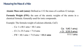 Stoichiometry (Understanding the Mole and Molar Mass) | PDF