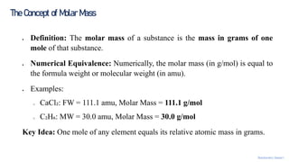 Stoichiometry (Understanding the Mole and Molar Mass) | PDF