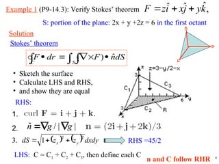 Vector Calculus - Stokes theorem and applications | PPT