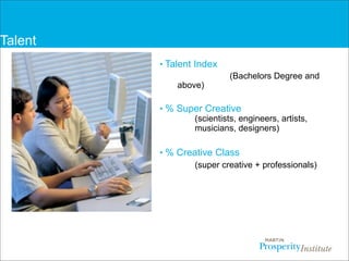 Overview of Creative Class  and the “3Ts”