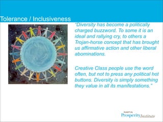 Overview of Creative Class  and the “3Ts”