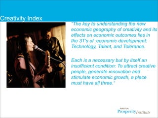 Overview of Creative Class  and the “3Ts”