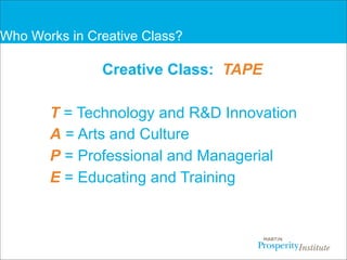 Overview of Creative Class  and the “3Ts”