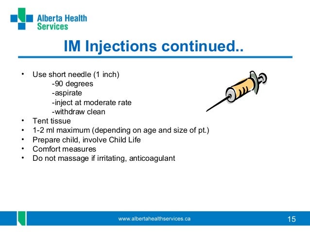 stollery med admin presentation intramuscular injection needle size