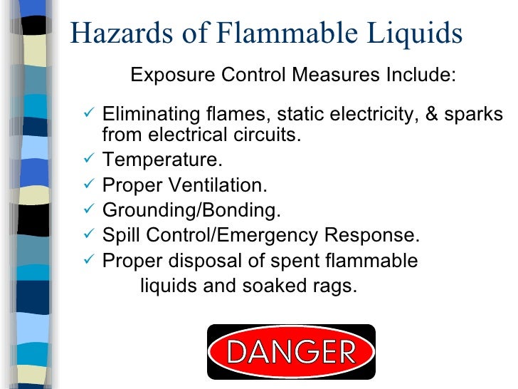 Class Of Flammable Liquids Chart