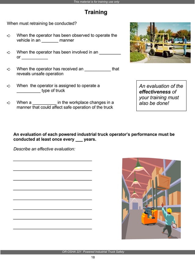 Power Industrial Truck Safety Training