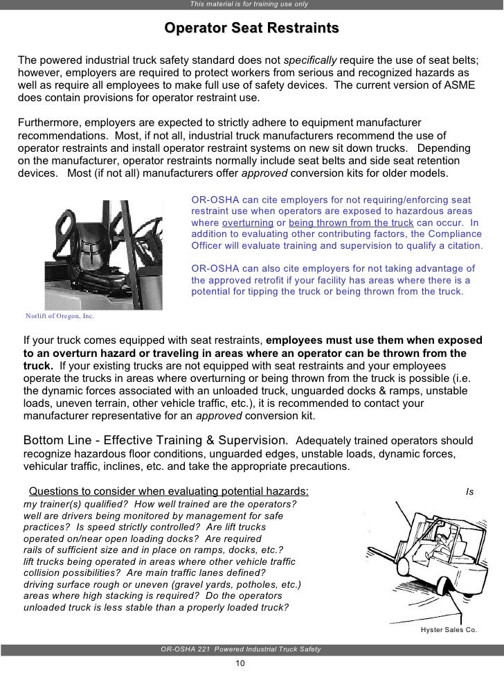 Power Industrial Truck Safety Training