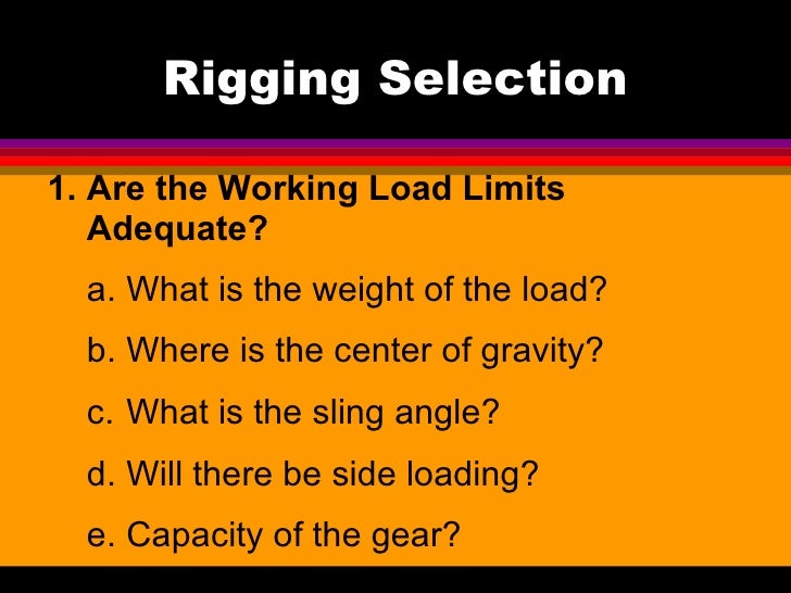 Safe Rigging Training