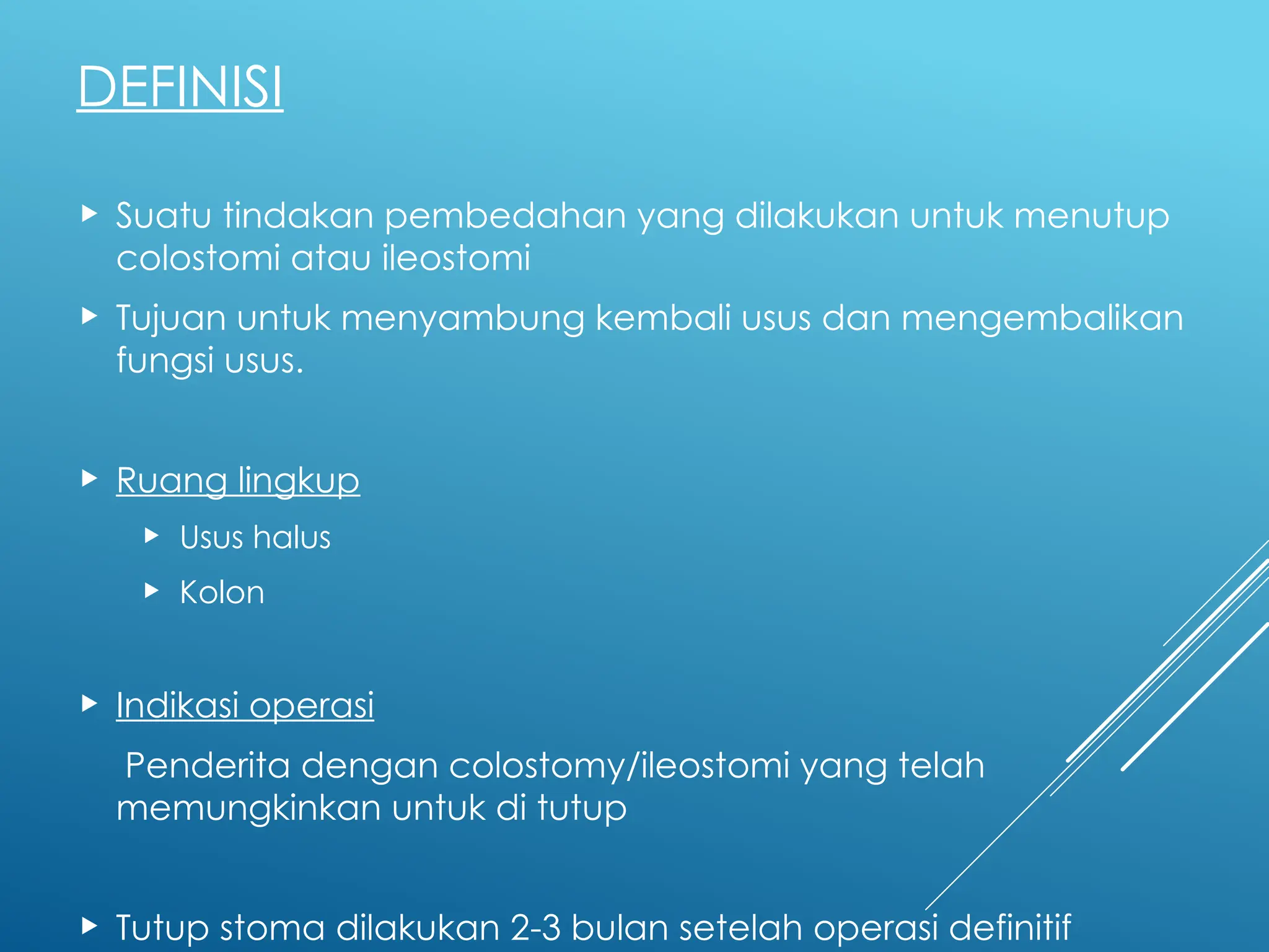 Stoma Closure -penutupan stoma -kolostomi | PPTX