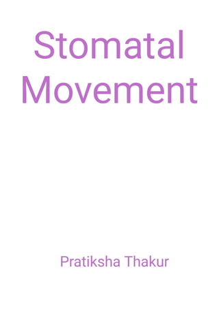 Stomatal Movement 