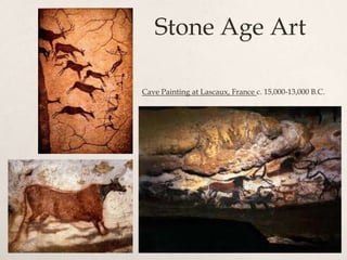Stone Age Art

Cave Painting at Lascaux, France c. 15,000-13,000 B.C.
 