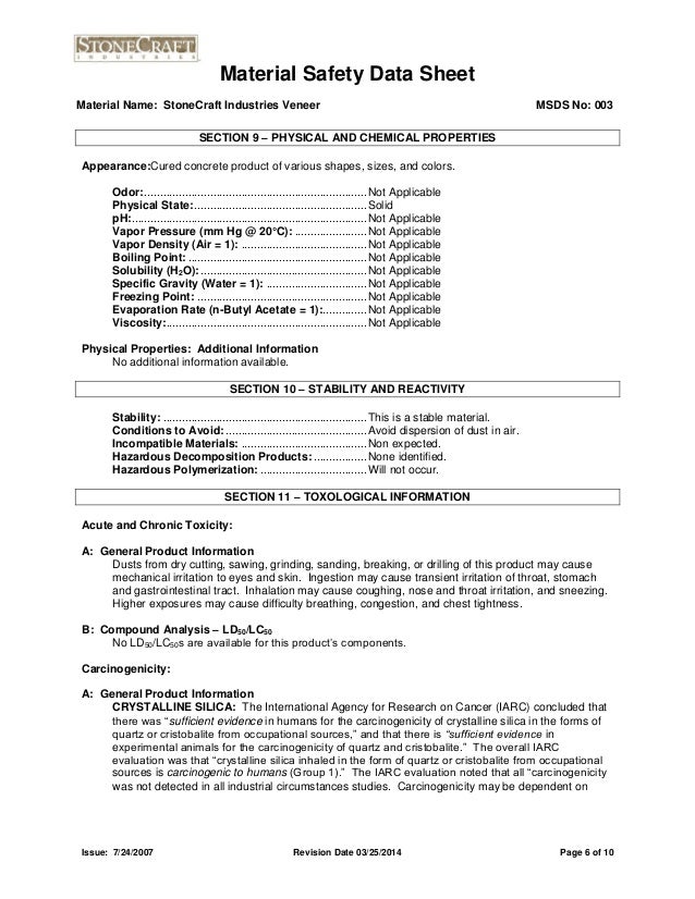 Stone craft msds32514
