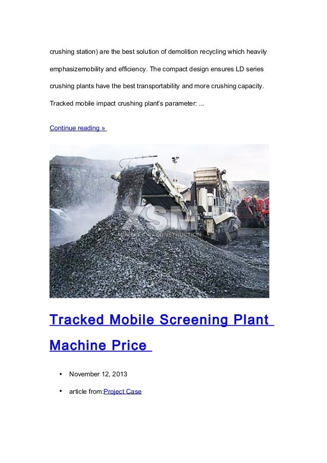 mobile crushing and screening plant for sale mobile crushing and screening plant for sale