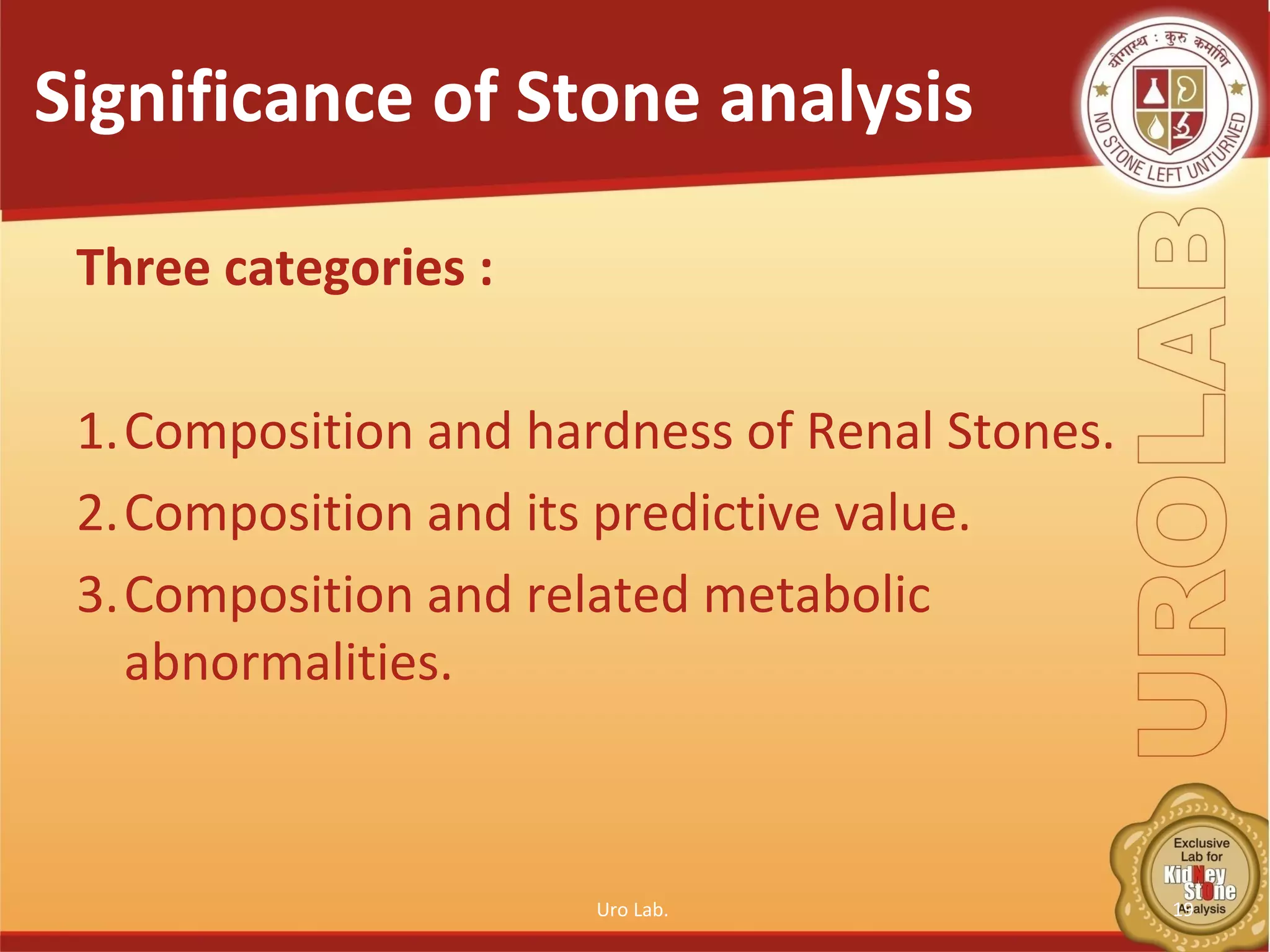 Stone disease evaluation in Pathology laboratory: Current prospective ...