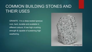 Stone Use STONE: TYPES, USES, TESTS | PPTX