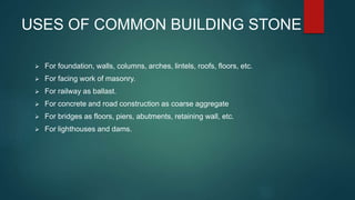 STONE: TYPES, USES, TESTS | PPTX