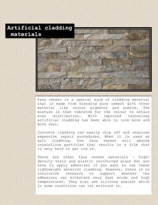 Stone Wall Cladding – Factors To Consider | PDF
