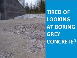 TIRED OF
LOOKING
AT BORING
GREY
CONCRETE?
 