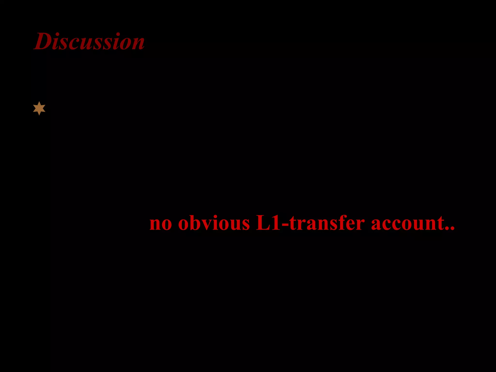 Discussion
L2-English learners have access to universal
semantic distinction “specificity” that is not
encoded by the morphology of articles by
either their L1 or their L2.
<= no obvious L1-transfer account..
 