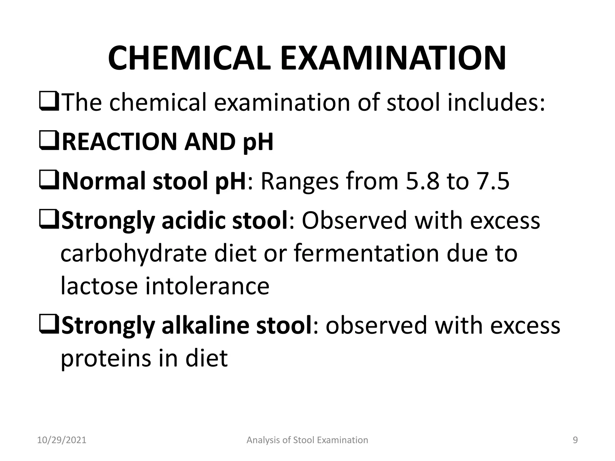 Stool examination PPT