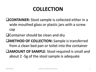 Stool examination | PPTX