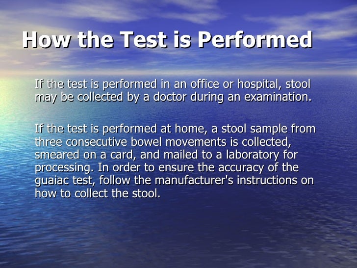 Stool occult blood test